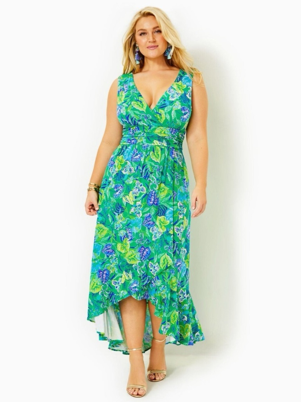 Lilly Pulitzer Green Floral Maxi Dress